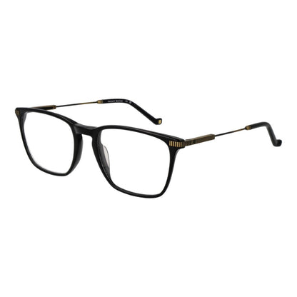 Hackett Black Acetate Glasses (Frames) for men, full-rim design, demo lenses, rectangular style, with black acetate frame.