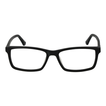 Police Black Cellulose Acetate Glasses (Frames), full-rim rectangular style for men, black color, cellulose acetate material, spring hinge.