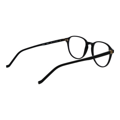 Hackett Black Acetate Glasses (Frames) for men with full-rim black acetate frames, panto style, and demo lenses.