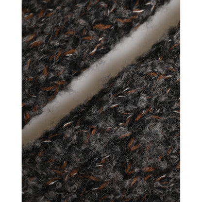 Dolce & Gabbana Gray Virgin Wool Knitted Fingerless Men Gloves