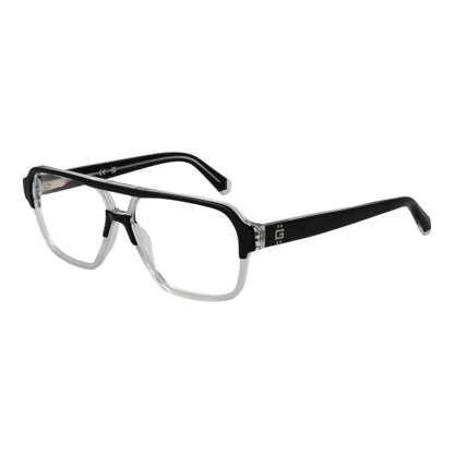 Guess Black Acetate Glasses (Frames) for men, full-rim aviator style with plastic demo lenses, includes branded case.