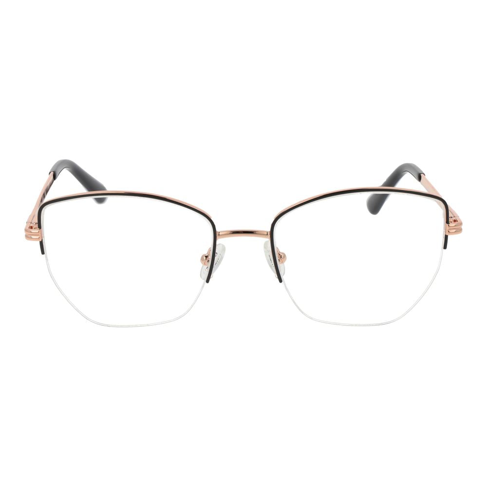 Guess Gray Metal Glasses (Frames) for women with half-rim design, gray metal frame, and plastic lenses, includes branded case.