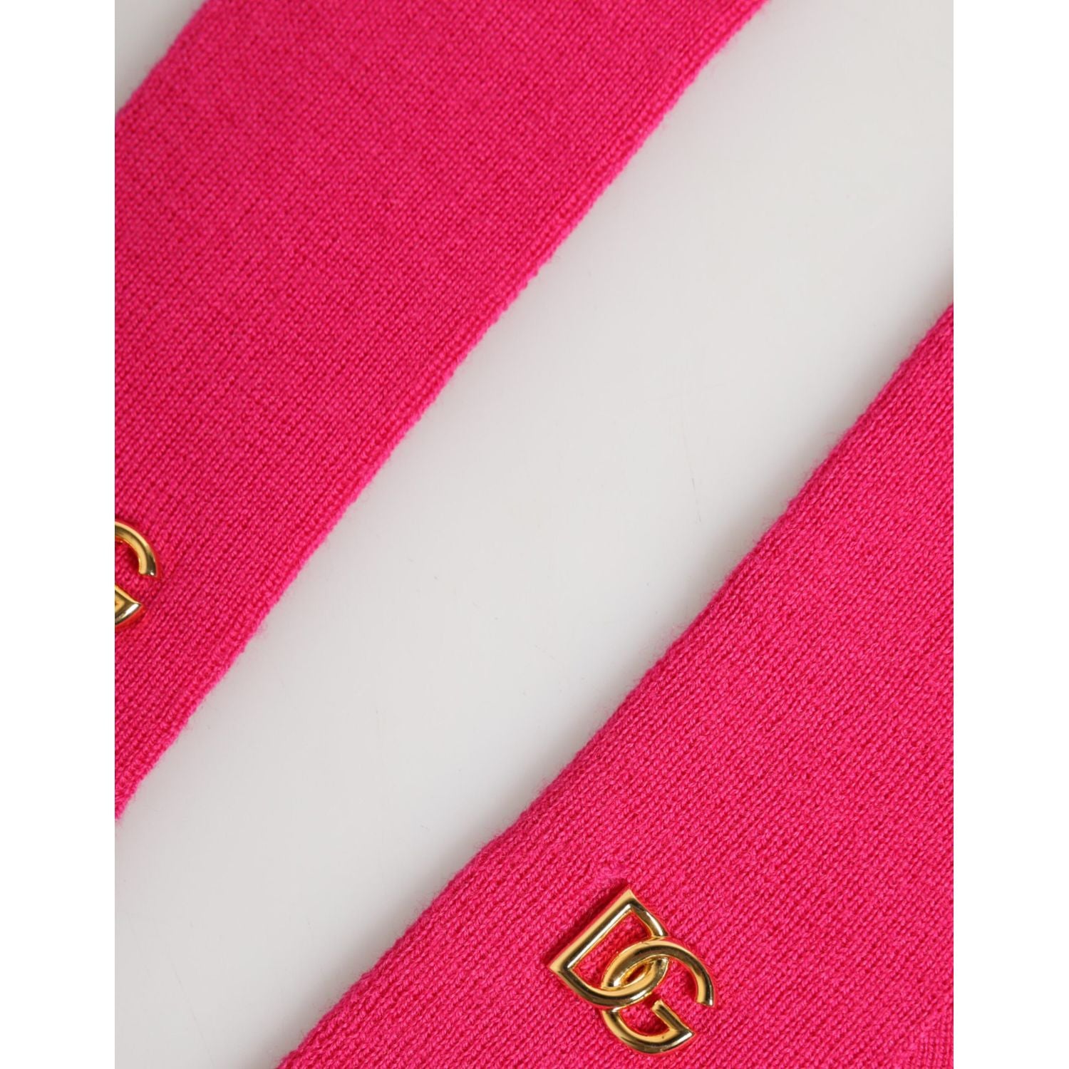 Dolce & Gabbana Pink Wool Fingerless Elbow Length Mitten Gloves