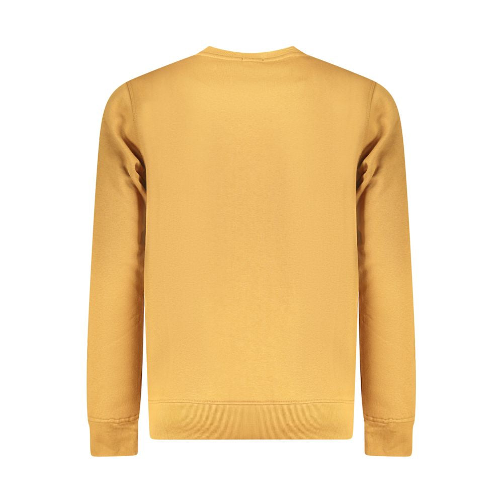 Rifle Brown Cotton Men Sweater showcasing back view with crew neck and soft cotton blend material for stylish comfort.