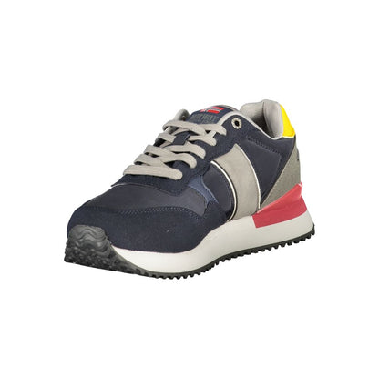 Norway 1963 Blue Polyester Men Sneaker in vibrant style and bold sophistication.