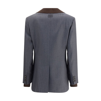 Miu Miu Gray Fleece Wool Blazer