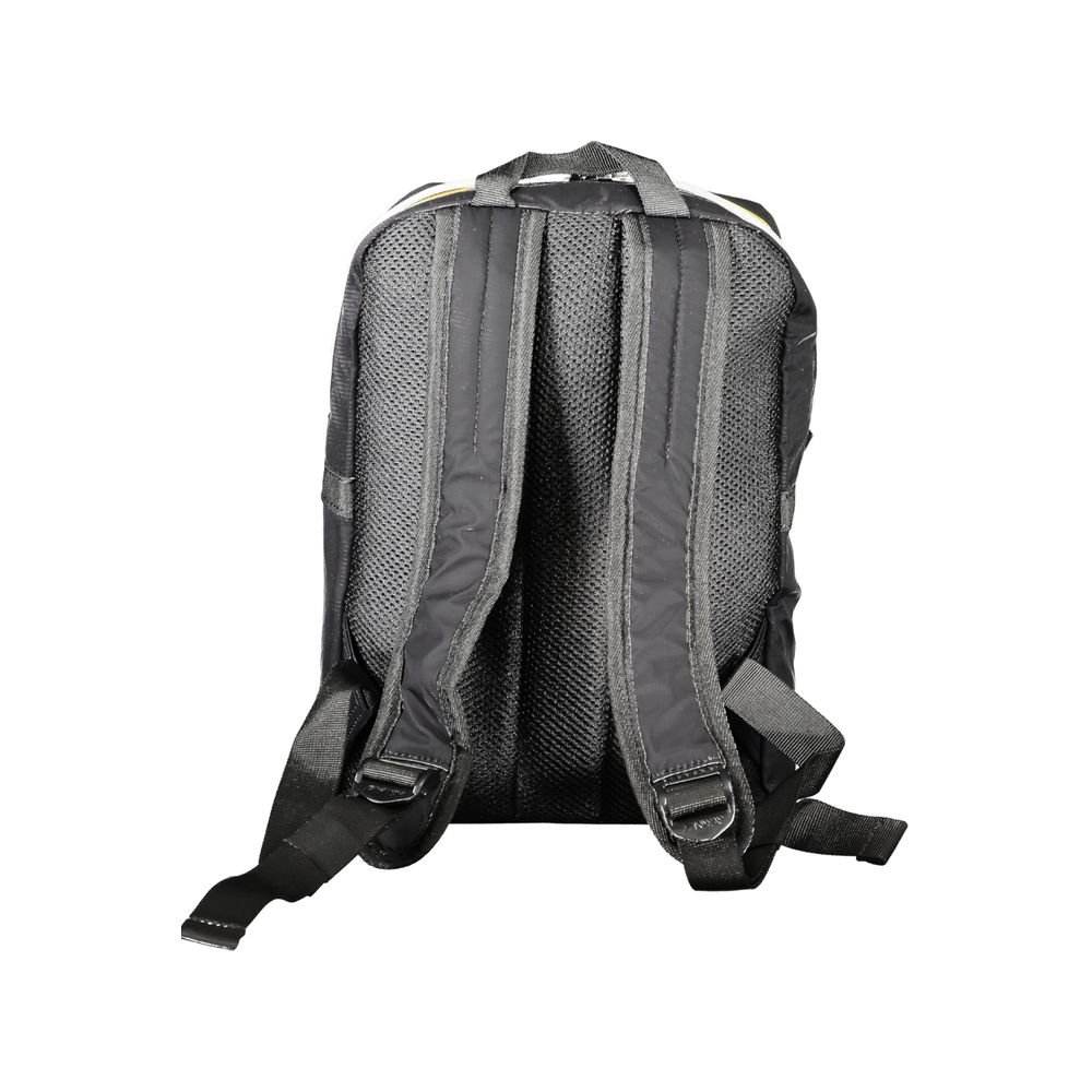 Back view of K-WAY Black Polyamide Backpack with adjustable straps and contrasting details.