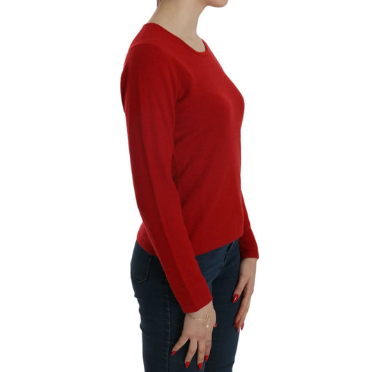 MILA SCHÖN Cashmere Red Round Neck Pullover Top Sweater