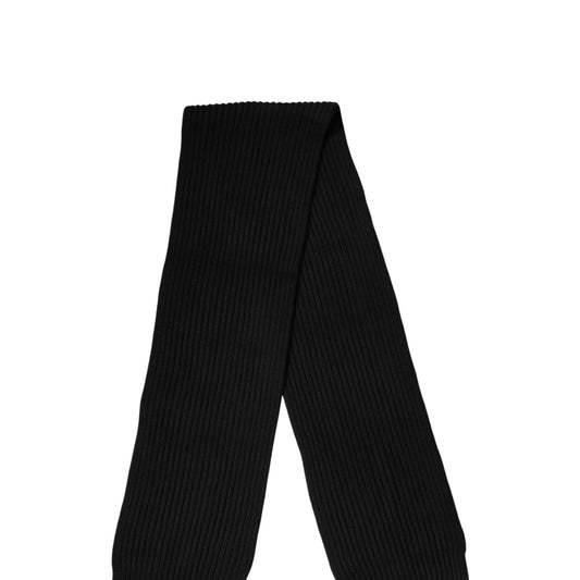 Dolce & Gabbana Black Cashmere Knit Neck Wrap Shawl 202cm x 26cm Scarf