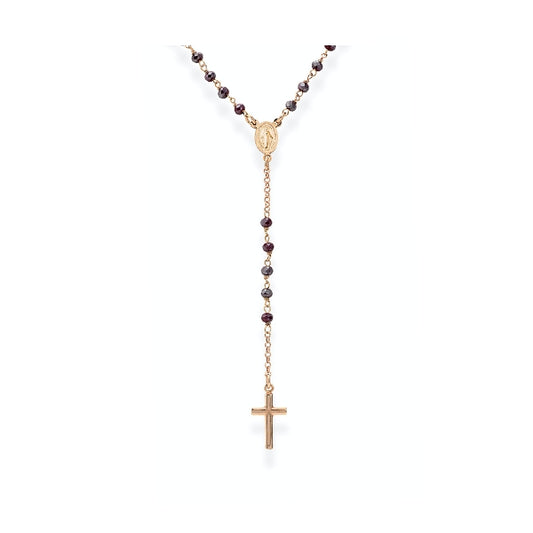 AMEN JEWELRY Mod. CRORA4 rosary necklace with beads and cross pendant