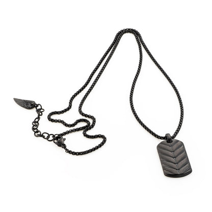 AN JEWELS JEWELRY Mod. AA.C256PBK black pendant necklace on white background