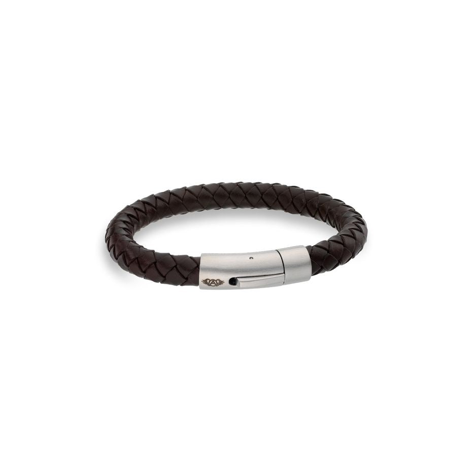 AN JEWELS JEWELRY Mod. AA.P233BR.M leather bracelet with silver clasp
