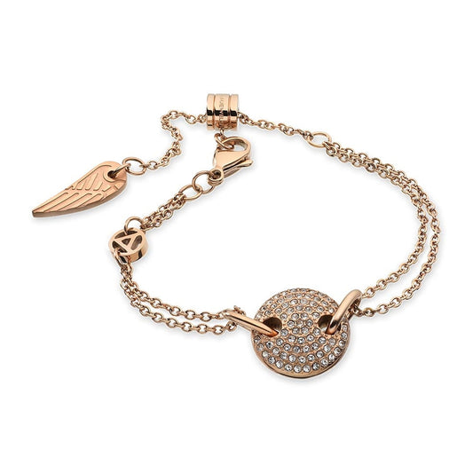 Rose gold bracelet with wing charm, sparkling AN JEWELS JEWELRY Mod. AL.BJT01RC