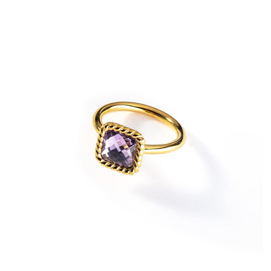AN JEWELS JEWELRY Mod. AL.RMW07GVI-6 gold ring with amethyst stone