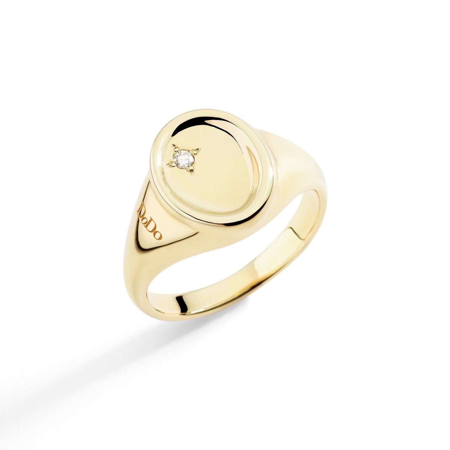 Luxury gold ring ANELLI DODO MOD. DAC5000SIGNEDB09G53 with a diamond accent. Elegant signet design for refined elegance.