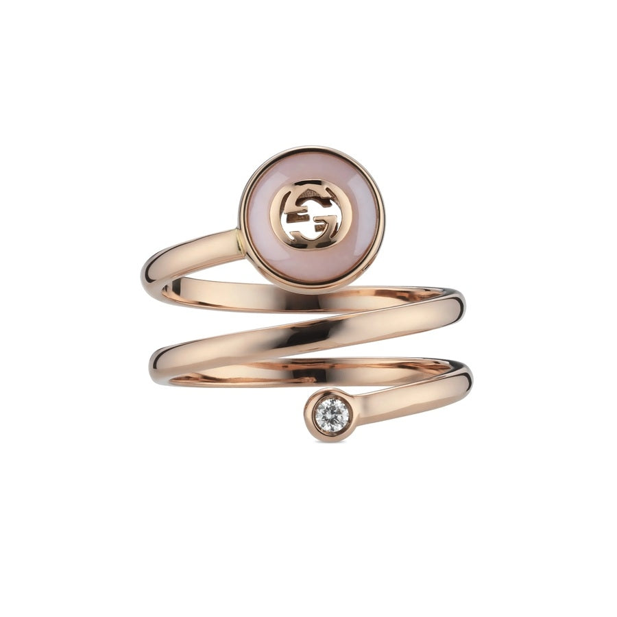 ANELLI GUCCI MOD. YBC831906001 rose gold designer ring with diamond