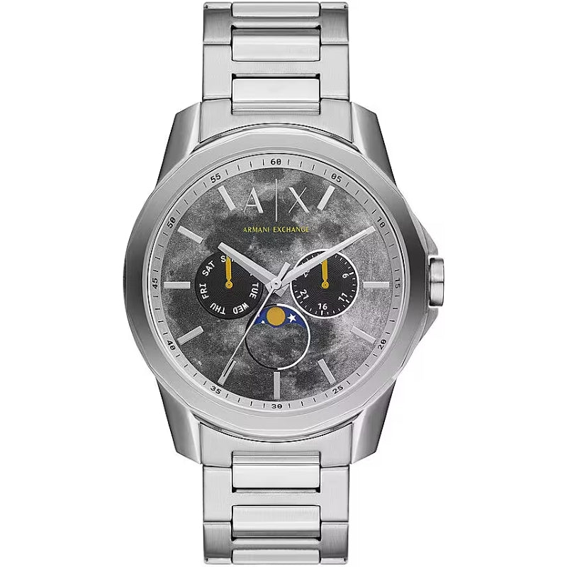 ARMANI EXCHANGE MOD. AX1736 gent's wristwatch with stainless steel case and strap, quartz movement, moonphase function, water-resistant 5 ATM.