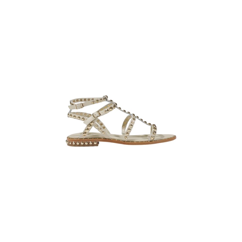 ASH Beige Leather Flat Sandals