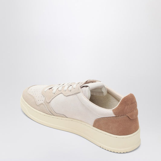 AUTRY Medalist trainer in Sand/Cigar leather and suede AULMTS01/R_AUTRY-TS01_600