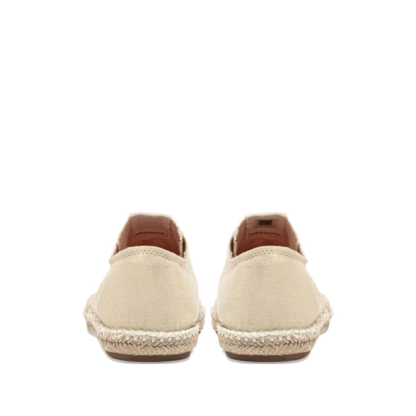 Rear view of AUTRY Sneakers Ivory with beige jute sole and canvas upper, showcasing tonal stitching and 2 cm heel height espadrillas style.