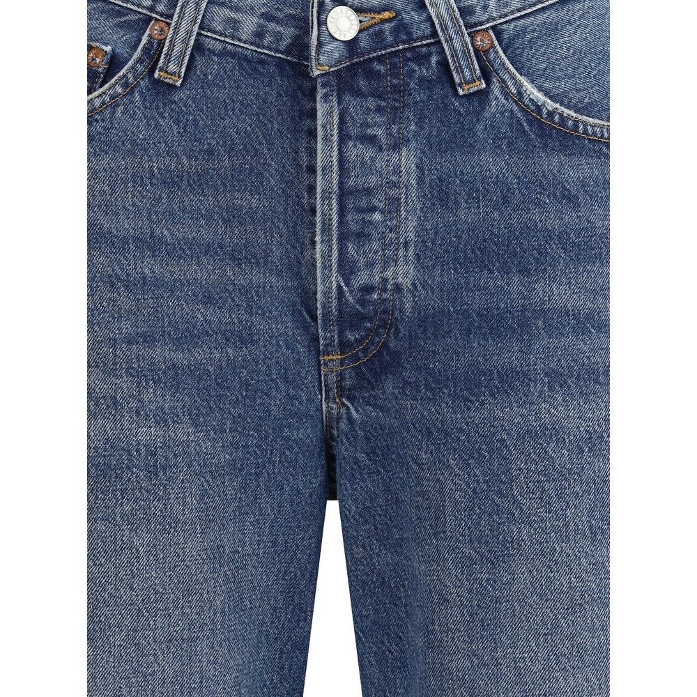 Agolde Blue Cotton Straight-Leg Jeans