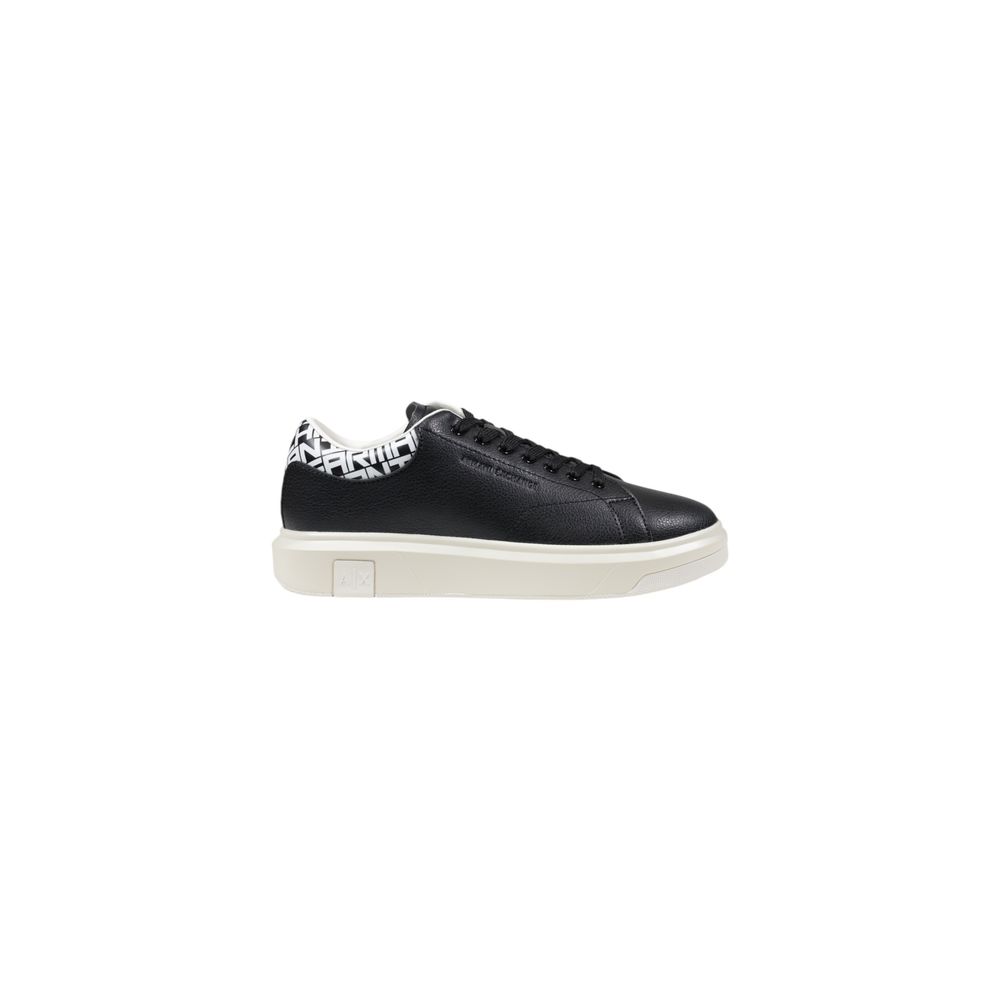 Armani Exchange Black And White Leather Low Top Sneakers