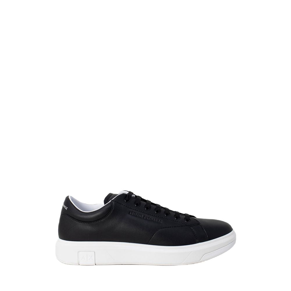 Armani Exchange Black Leather Low Top Sneakers