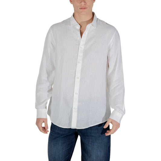 Armani Exchange White Linen Dress Shirt