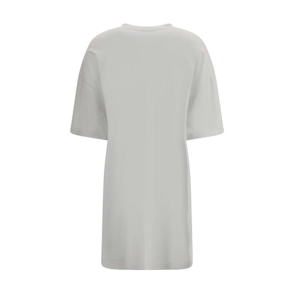 Back view of Balenciaga White Cotton Casual Dress featuring short sleeves and crew neck.