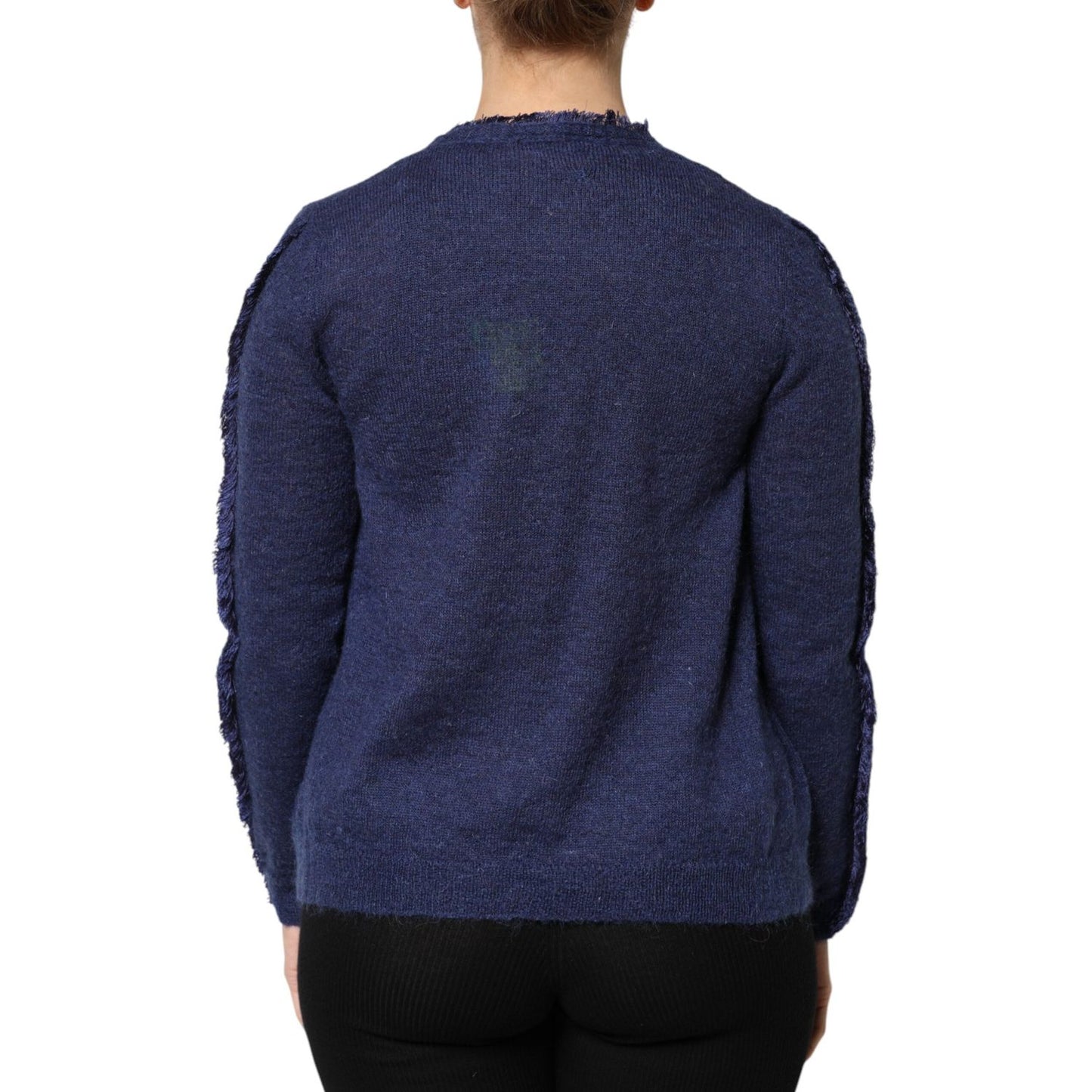 Ballantyne Dark Blue Long Sleeves Overcoat Cardigan Sweater