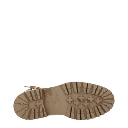 Balmain Beige Leather Ankle Boots