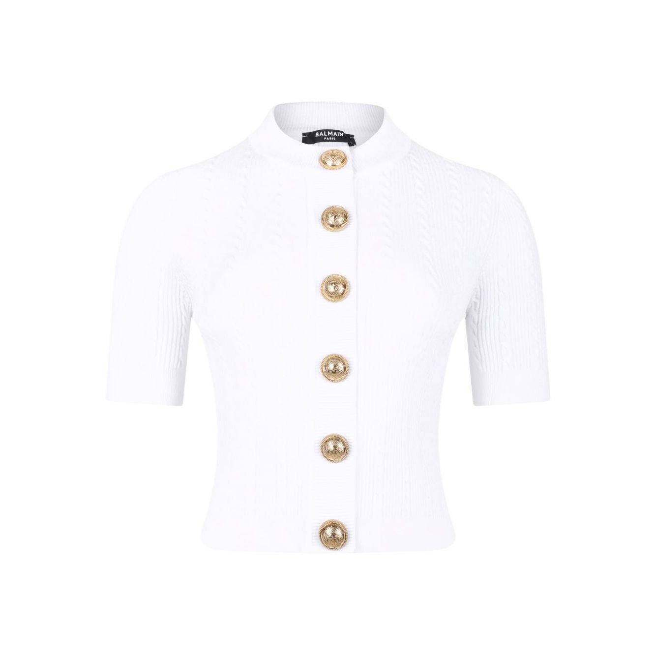 Balmain Ribbed buttoned top
