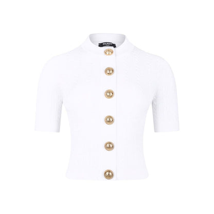 Balmain Ribbed buttoned top