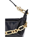 Balmain Sync Shoulder Bag with gold chain handle detail and leather accents.