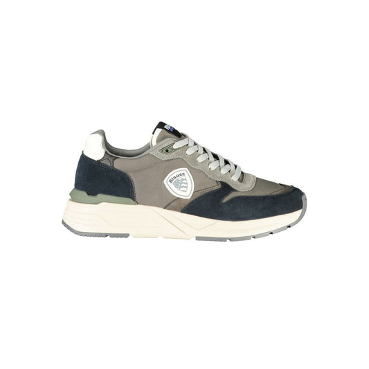 Blauer Grigio Polyurethane Men Sneaker 1728,67403481248,Athletic - Sneakers - Shoes,Blauer,EU44/US11,Gray,Men,New with tags,Shoes,Sneakers - Shoes