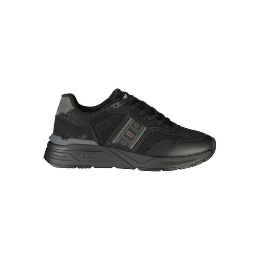 Blauer Nero Polyester Men Sneaker 1728,67403481248,Athletic - Sneakers - Shoes,Black,Blauer,EU40/US7,EU44/US11,Men,New with tags,Shoes,Sneakers - Shoes