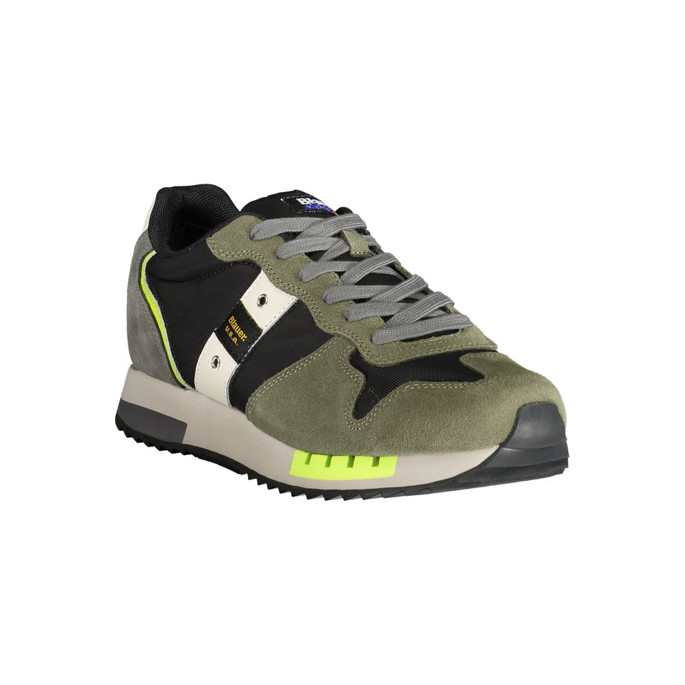 Blauer Verde Polyurethane Men Sneaker 1728,67403481248,Athletic - Sneakers - Shoes,Blauer,EU41/US8,EU42/US9,EU43/US10,EU44/US11,EU45/US12,Green,Men,New with tags,Shoes,Sneakers - Shoes