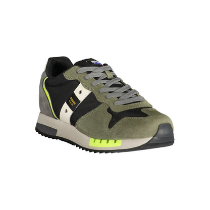 Blauer Verde Polyurethane Men Sneaker 1728,67403481248,Athletic - Sneakers - Shoes,Blauer,EU41/US8,EU42/US9,EU43/US10,EU44/US11,EU45/US12,Green,Men,New with tags,Shoes,Sneakers - Shoes