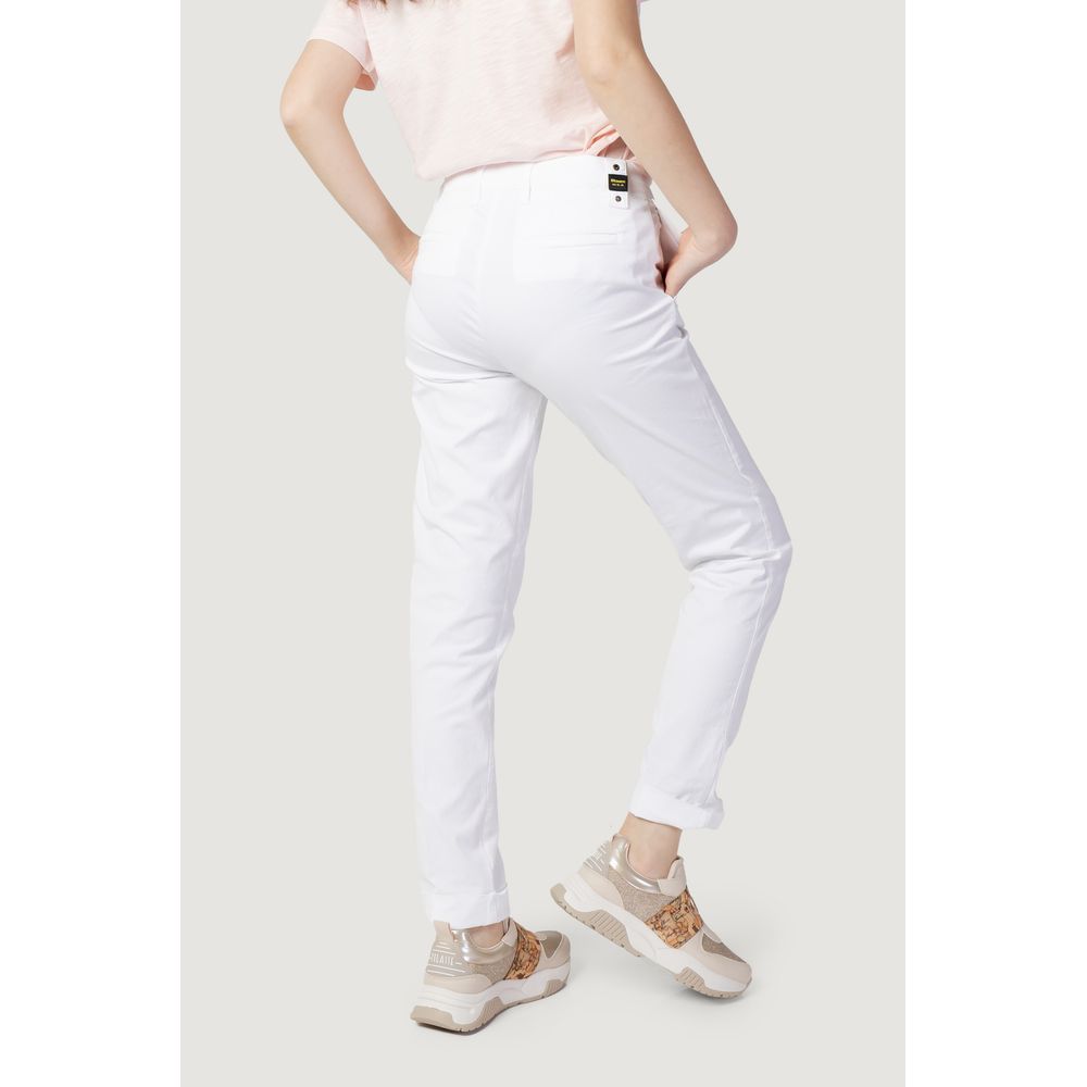 Blauer White Cotton Casual Pants