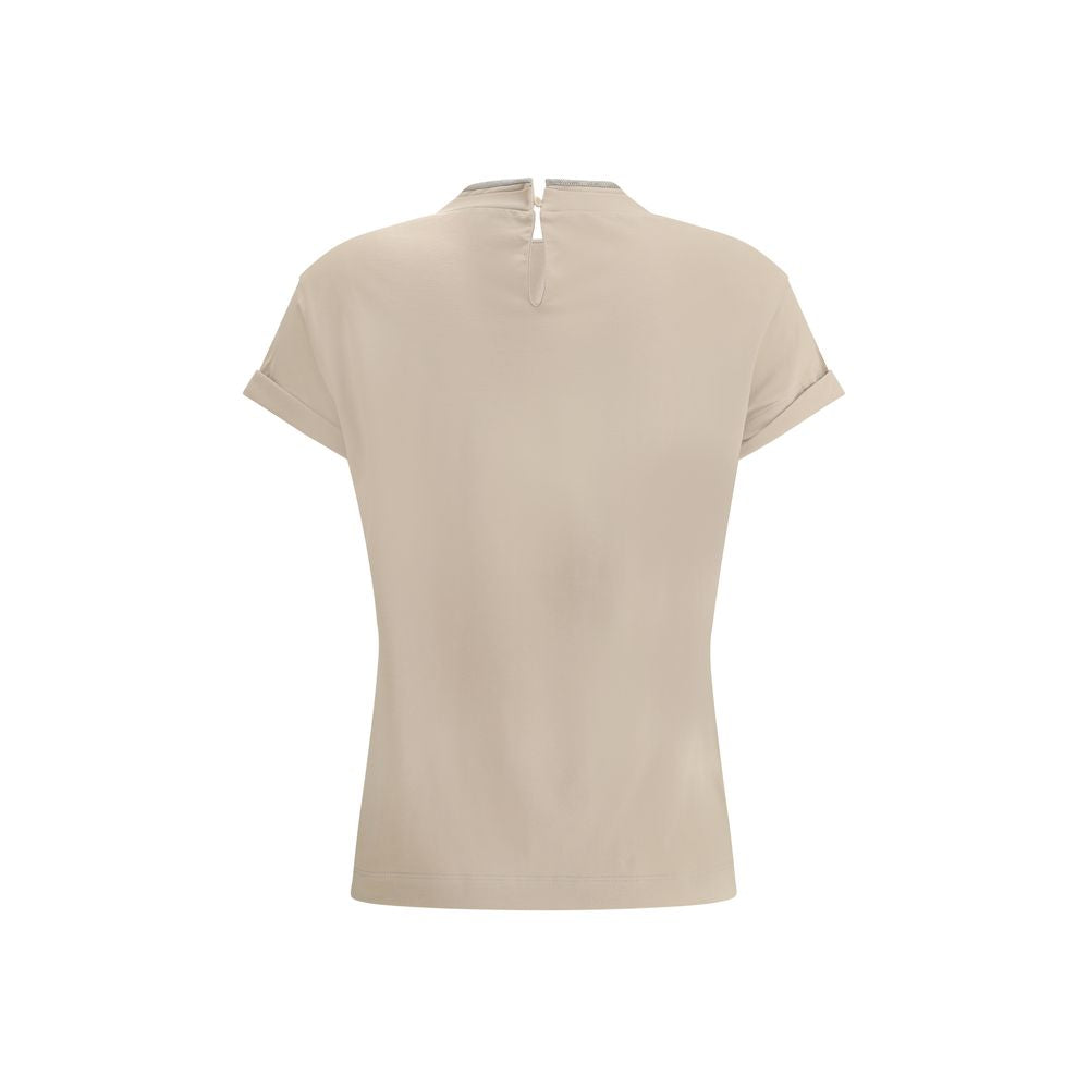 Brunello Cucinelli Beige Elastane T-Shirt