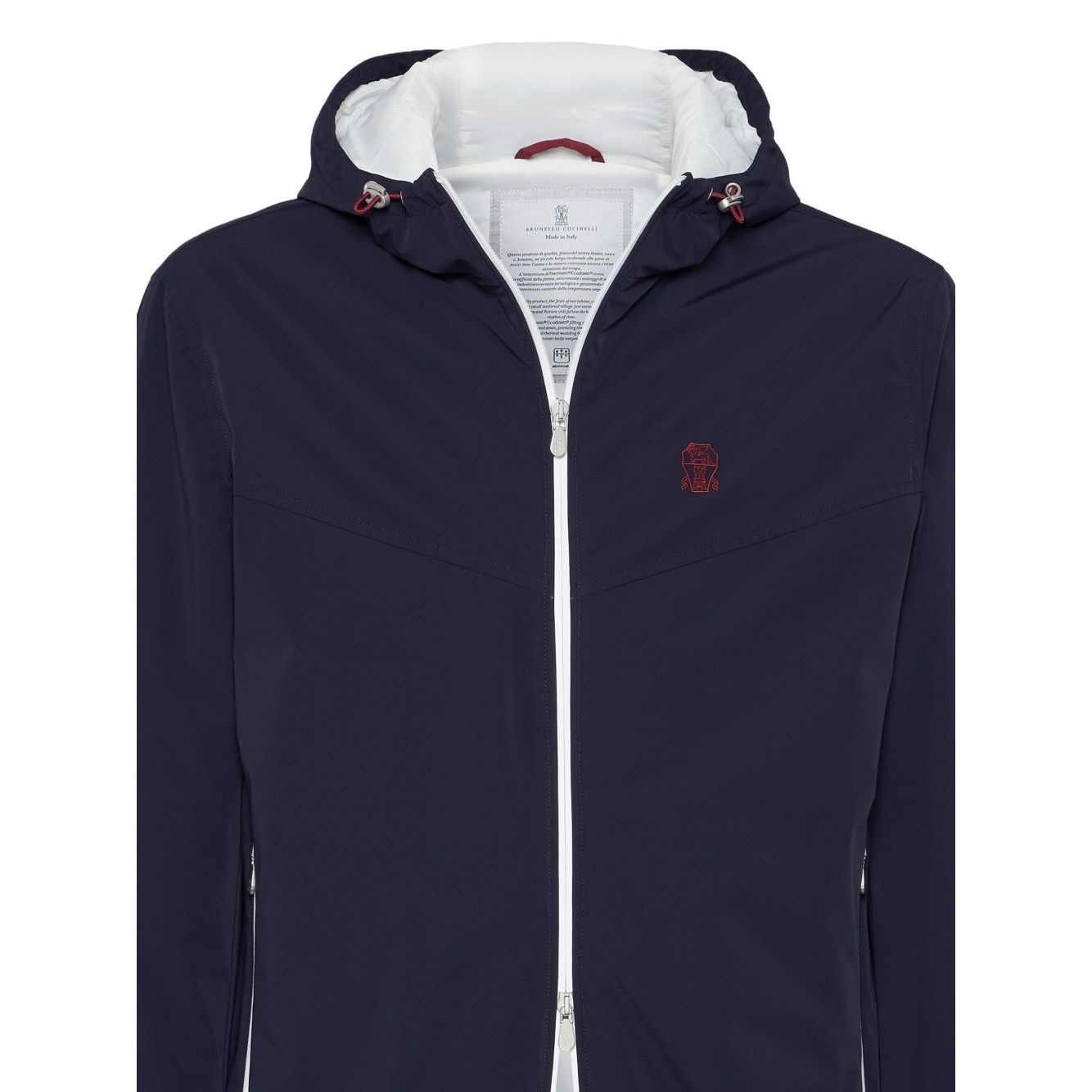 Brunello Cucinelli Bonded nylon hooded vest with Thermore padding and logo