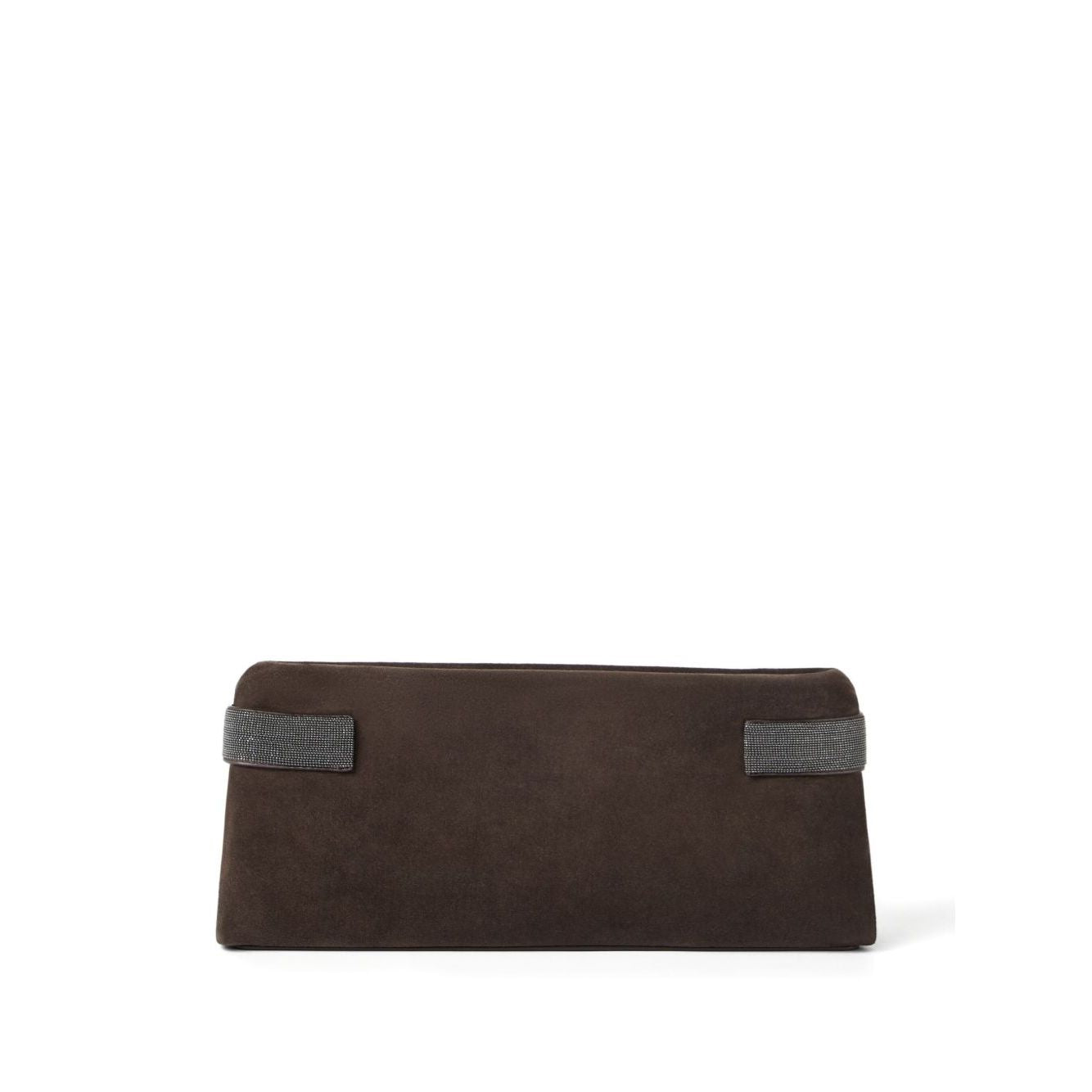 Brunello Cucinelli Essence pouch bag in suede with precious bands