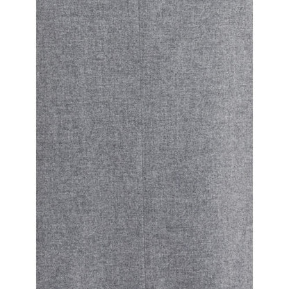 Close-up of Brunello Cucinelli Gray Cashmere Clothing fabric texture.