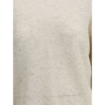 Close-up of Brunello Cucinelli Lurex effect Sweater showcasing knit texture and subtle shine from lurex effect detail.
