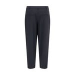 Back view of Brunello Cucinelli Tailored chino Pants in dark fabric with welt pockets, showing elegant tailoring for formal or casual looks.