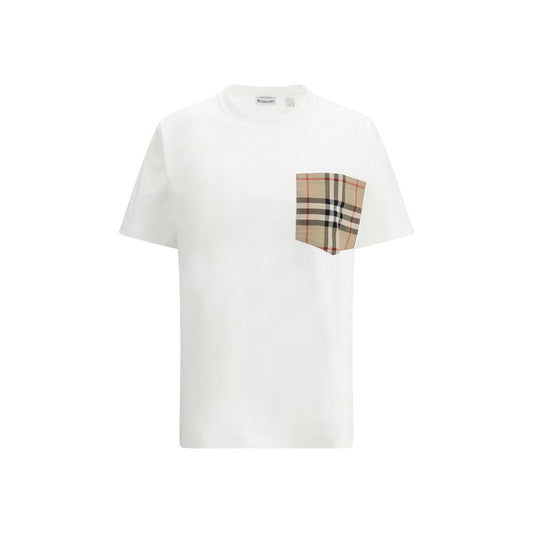 Burberry Archive Check pocket t-shirt with ribbed crew neck and signature Archive Check pocket, all-over monochrome pattern.