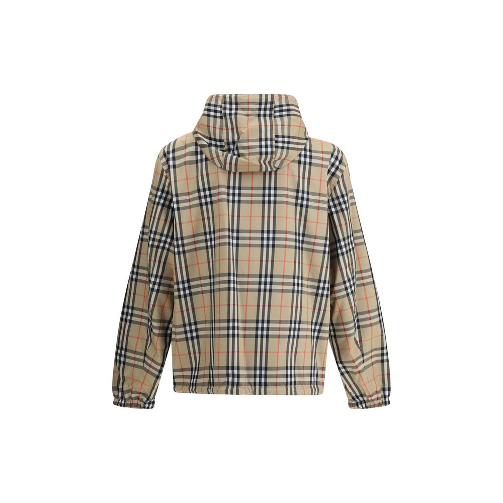 Burberry Archive Check reversible Jacket featuring iconic check pattern and hood.
