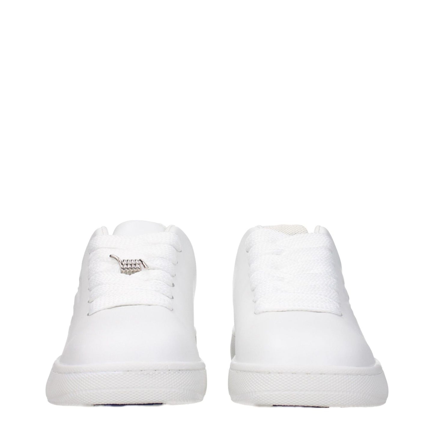 Burberry White Leather Low Top Sneakers