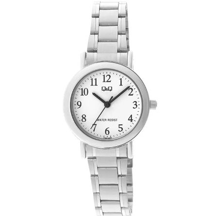 Q&Q Mod. LADY ONLY TIME women's quartz wristwatch with metal strap, 3 ATM water resistance, in metal case, official packaging.