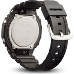 Rear view of CASIO G-SHOCK Mod. OAK Black showing carbon and resin case with resin strap.